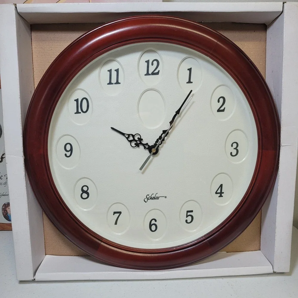 Scholar Cherry Wood Memories In‎ Time Photo Frame Clock School Pictures